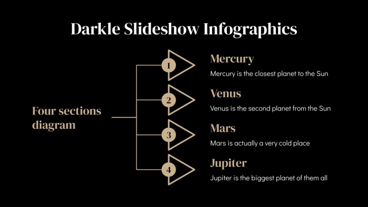 Darkle Slideshow Infographics presentation template 