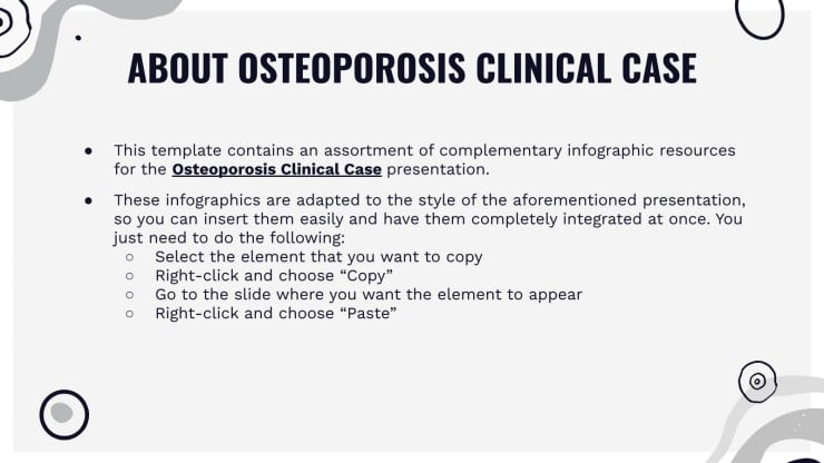 Modelo de apresentação Infográficos para relato de caso sobre osteoporose