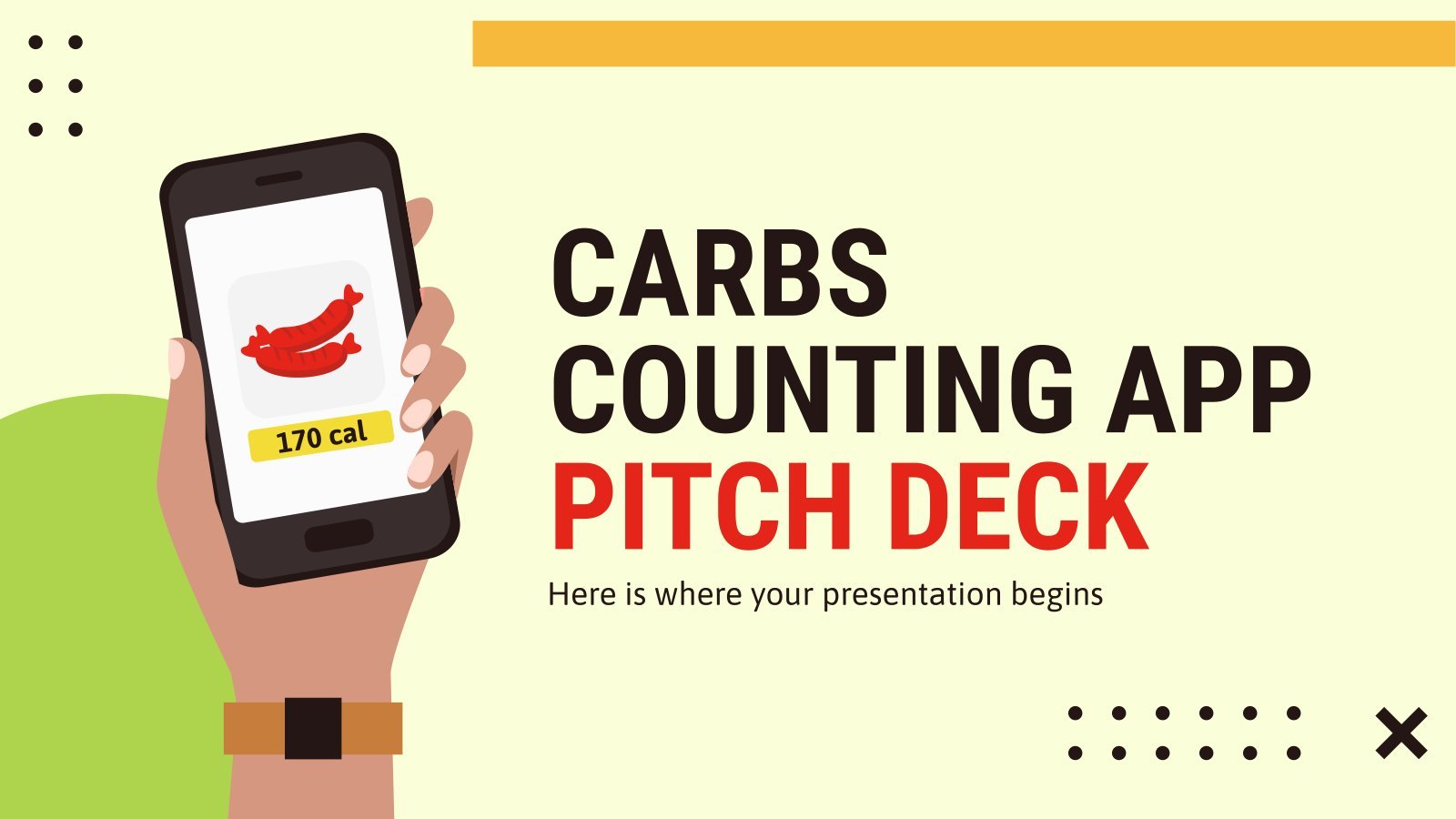 Carbs Counting App Pitch Deck presentation template 