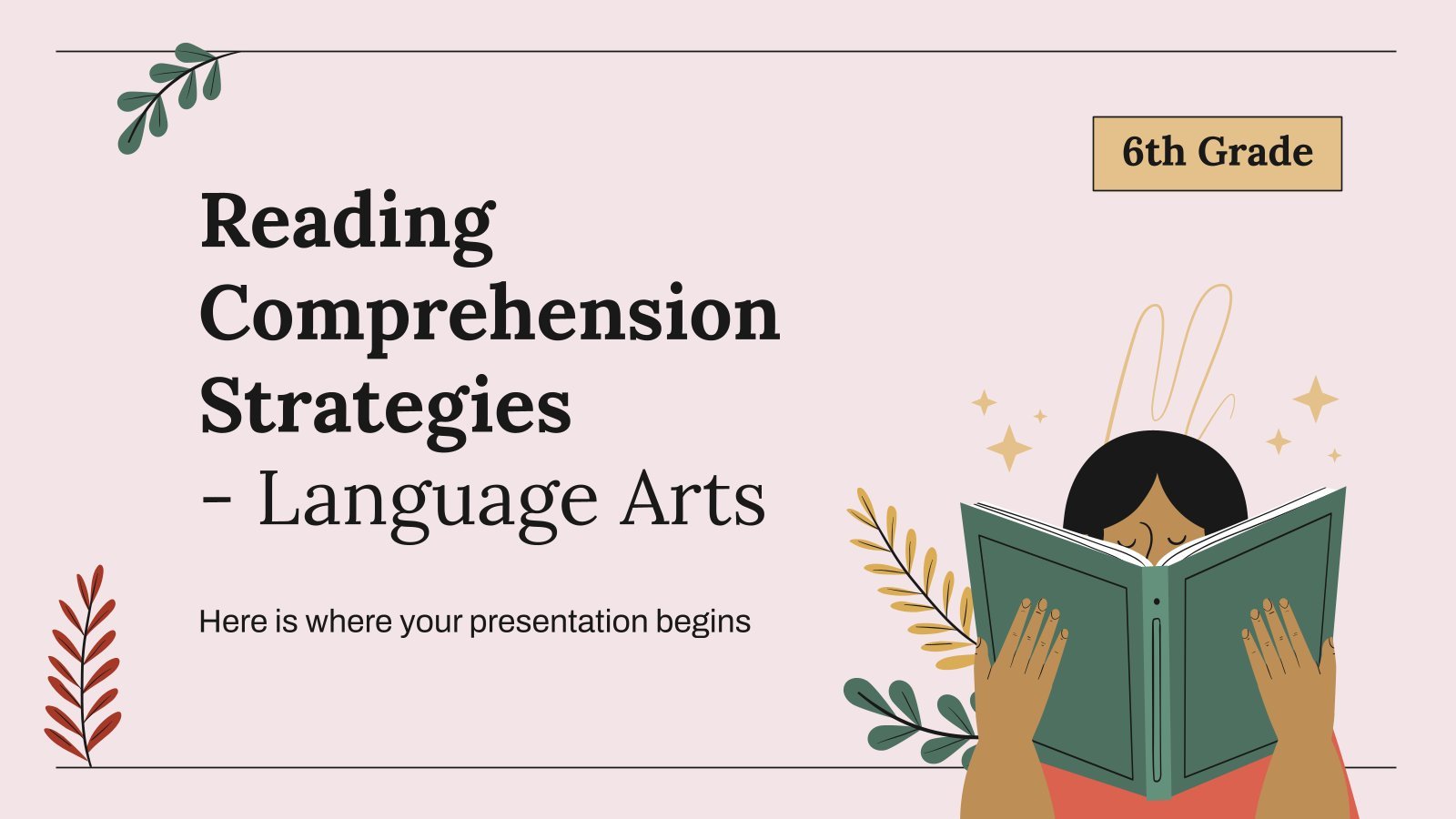 Reading Comprehension Strategies - Language Arts - 6th Grade presentation template 