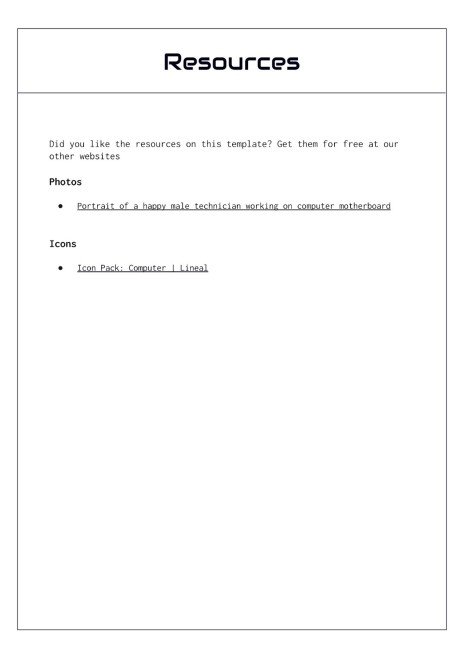 Computer Hardware Engineer CV presentation template 