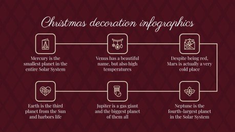 Modelo de apresentação Infográficos para oficina de decoração de Natal