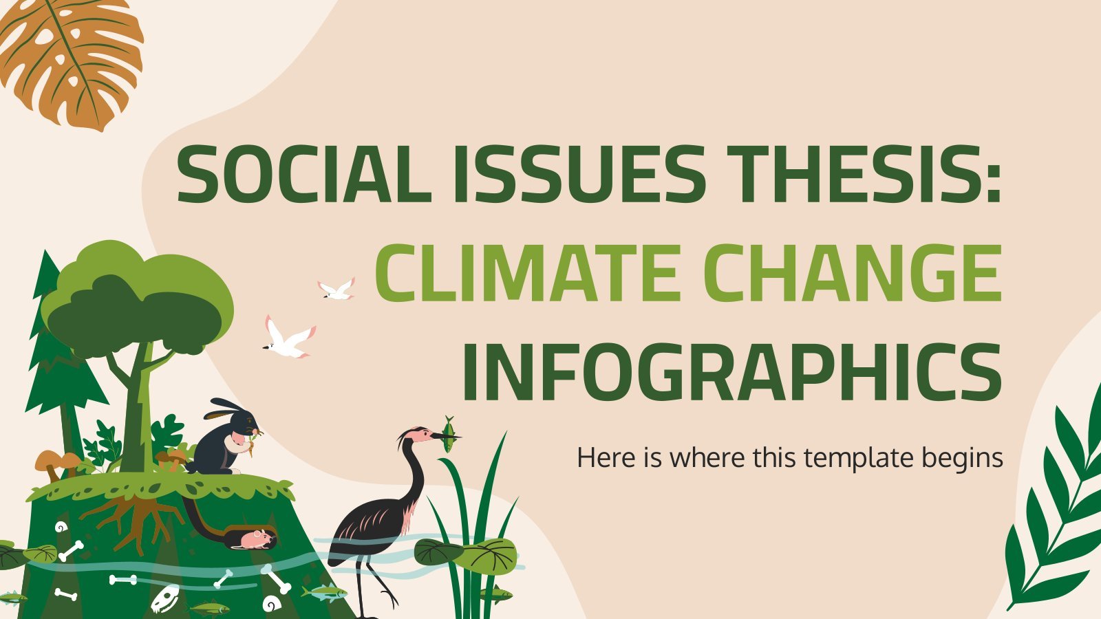 Social Issues Thesis: Climate Change Infographics presentation template 