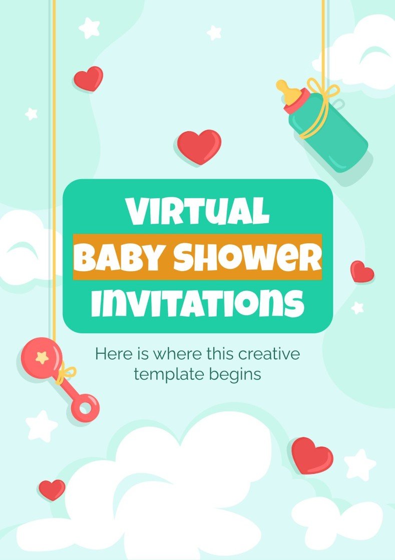 Virtual Baby Shower Invitations Google Slides & PPT