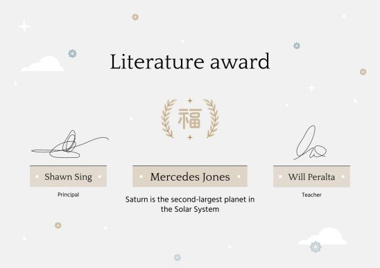 Modelo de apresentação Prêmios Coroa de Laurel para o ensino médio