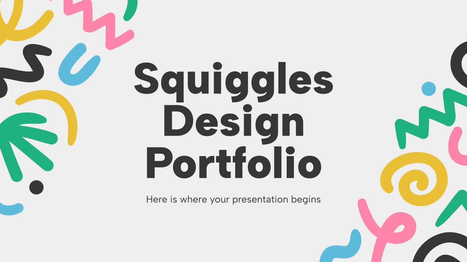 Squiggles Design Portfolio presentation template 