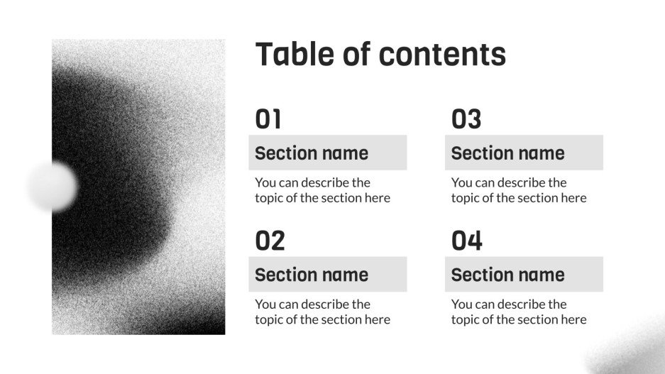 Table des matières Google Slides et PowerPoint — free download