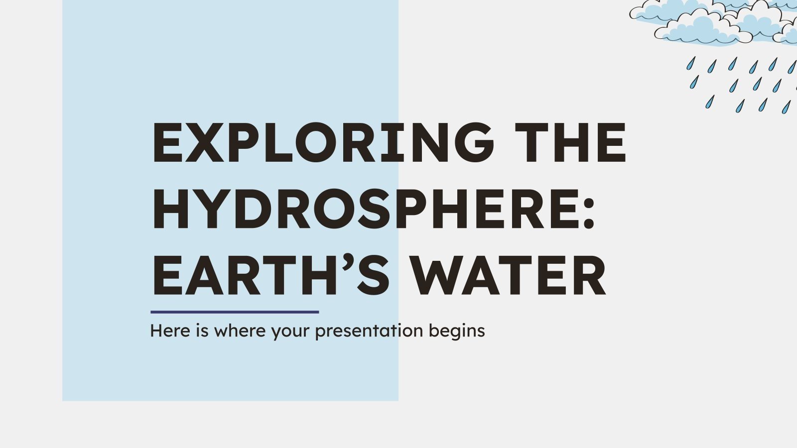 Die Hydrosphäre erforschen: Das Wasser der Erde Präsentationsvorlage