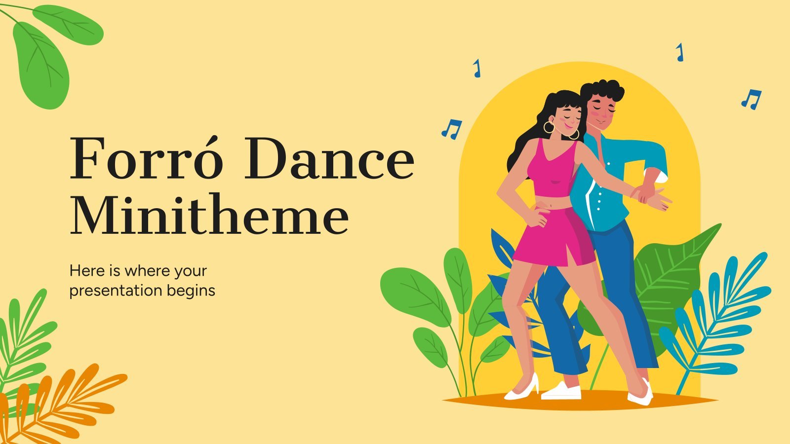 Forró Dance Minitheme presentation template 