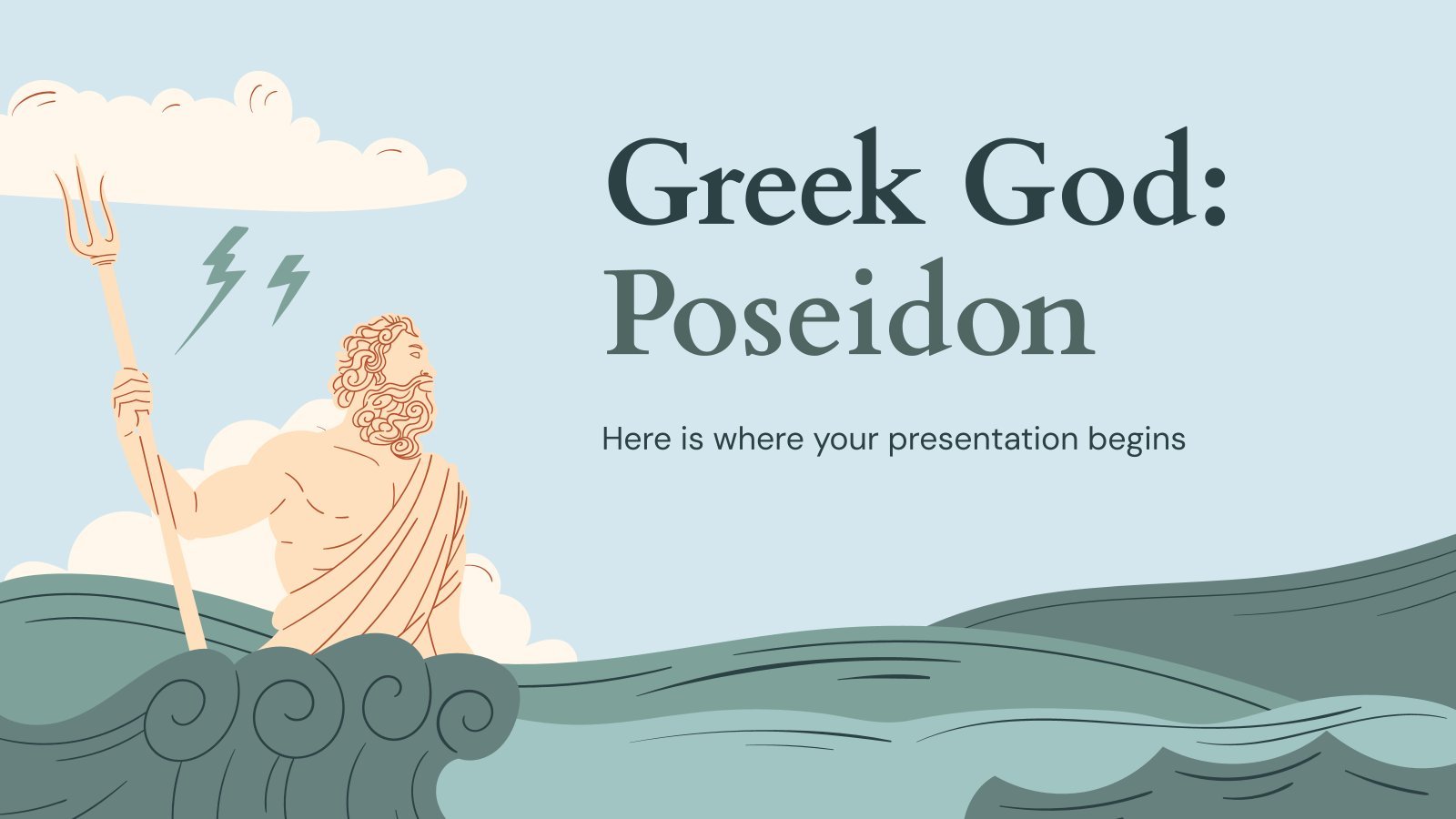 Modelo de apresentação Deuses gregos: Poseidon