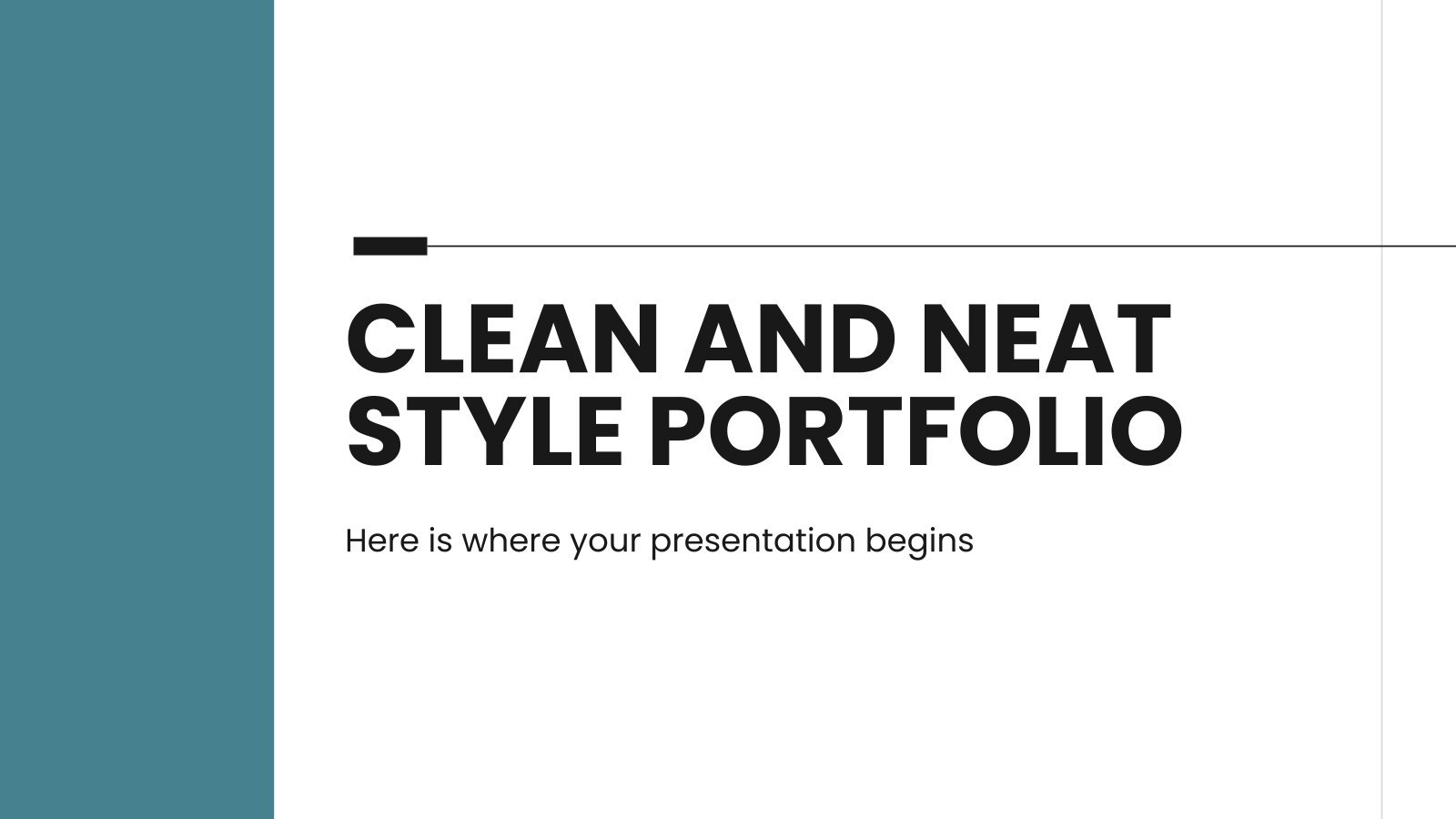 Clean and Neat Style Portfolio presentation template 