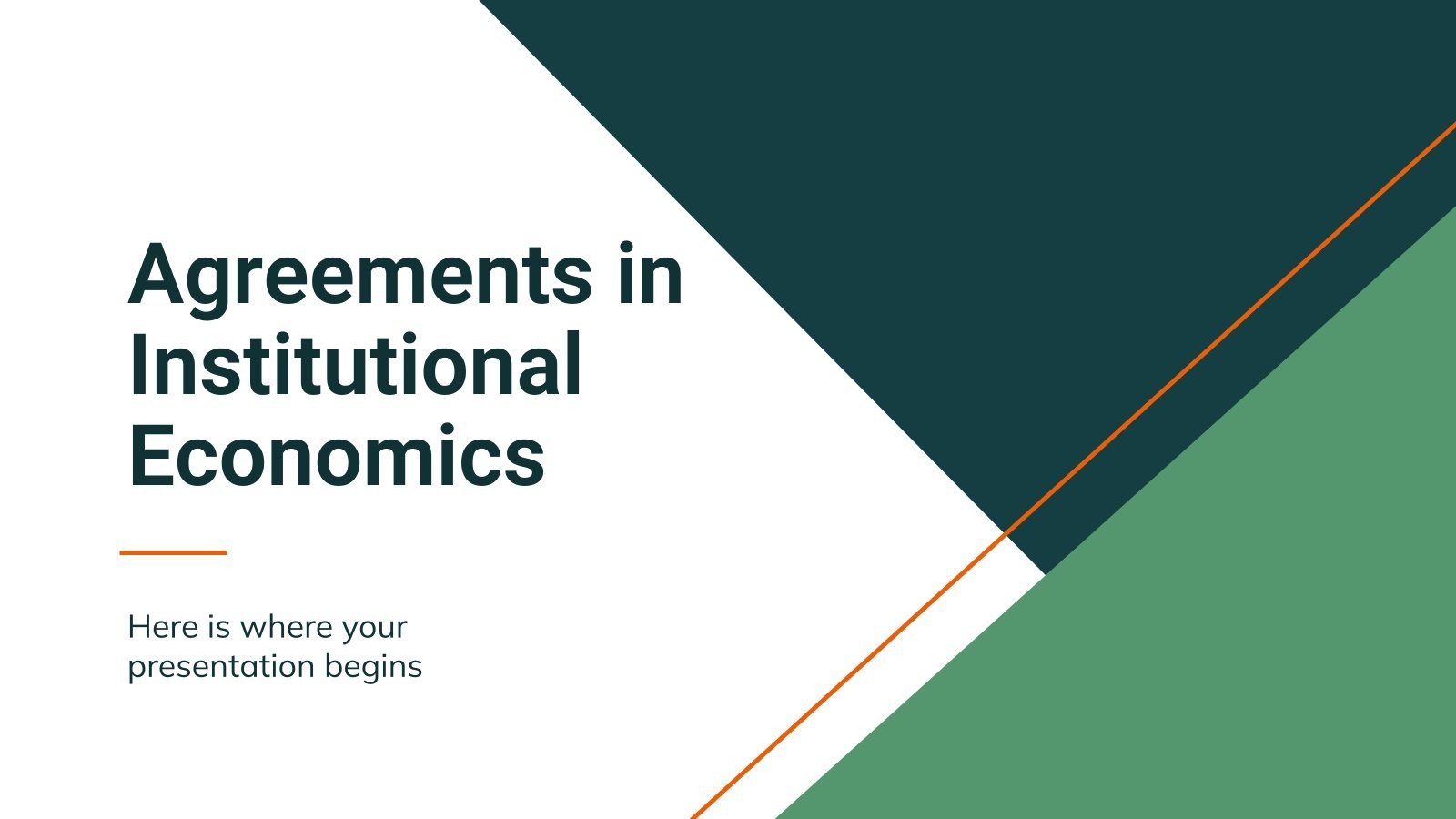 Agreements in Institutional Economics presentation template 