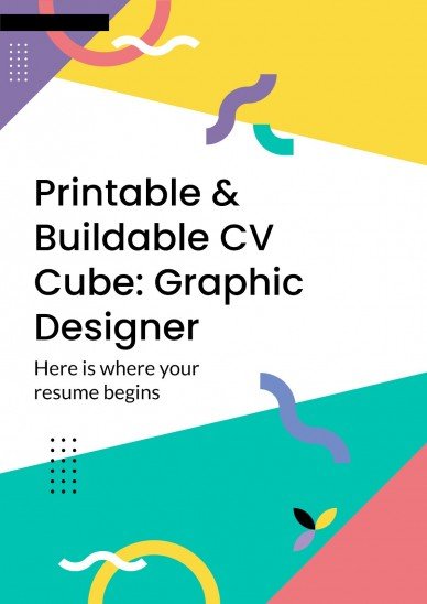 Printable & Buildable CV Cube: Graphic Designer presentation template