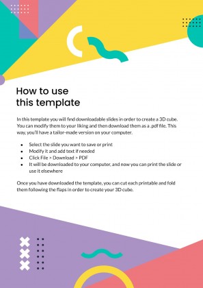 Printable & Buildable CV Cube: Graphic Designer presentation template