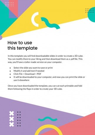 Printable & Buildable CV Cube: Graphic Designer presentation template
