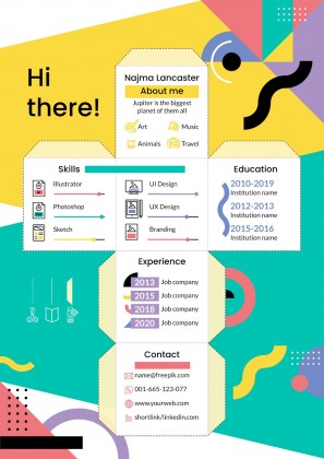 Printable & Buildable CV Cube: Graphic Designer presentation template