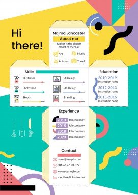 Printable & Buildable CV Cube: Graphic Designer presentation template