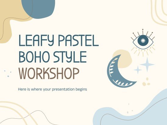 Plantilla de presentación Estilo boho y colores pastel para talleres