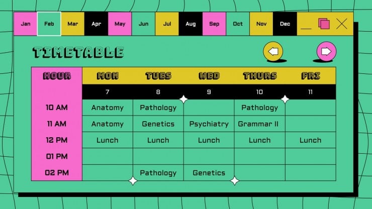 90's Generation College Planner presentation template 