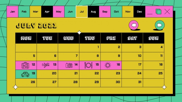 90's Generation College Planner presentation template 