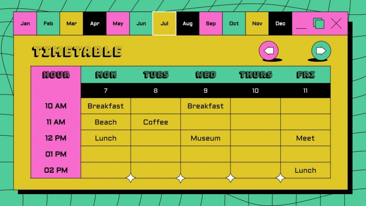 90's Generation College Planner presentation template 