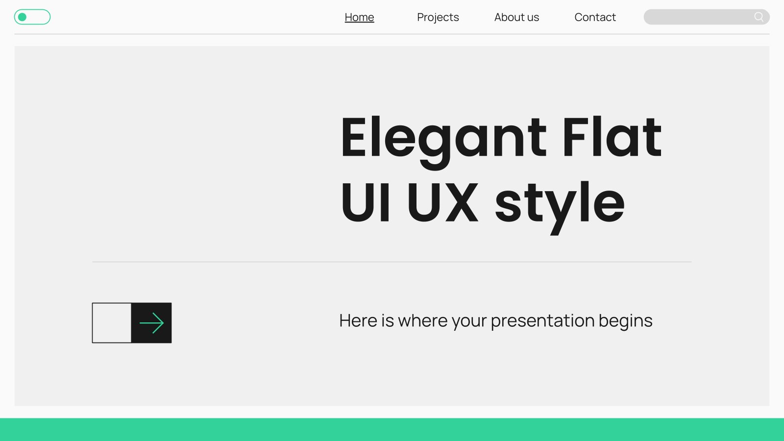 Elegantes Thema im flachen UI-UX-Stil Präsentationsvorlage