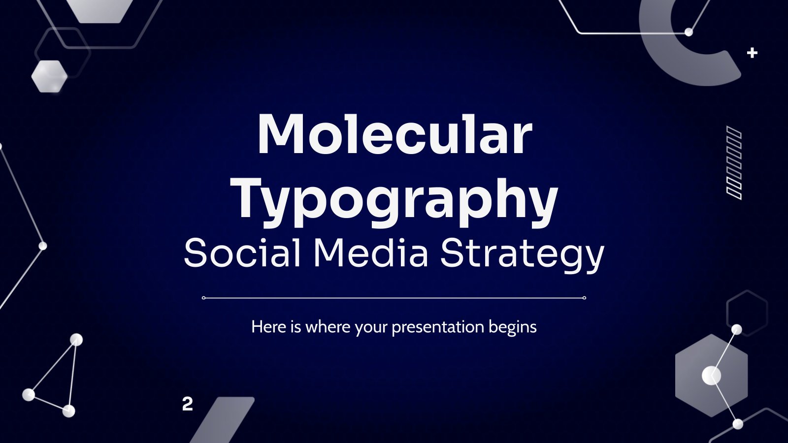 Modelo de apresentação Estratégia de mídias sociais sobre tipografia molecular