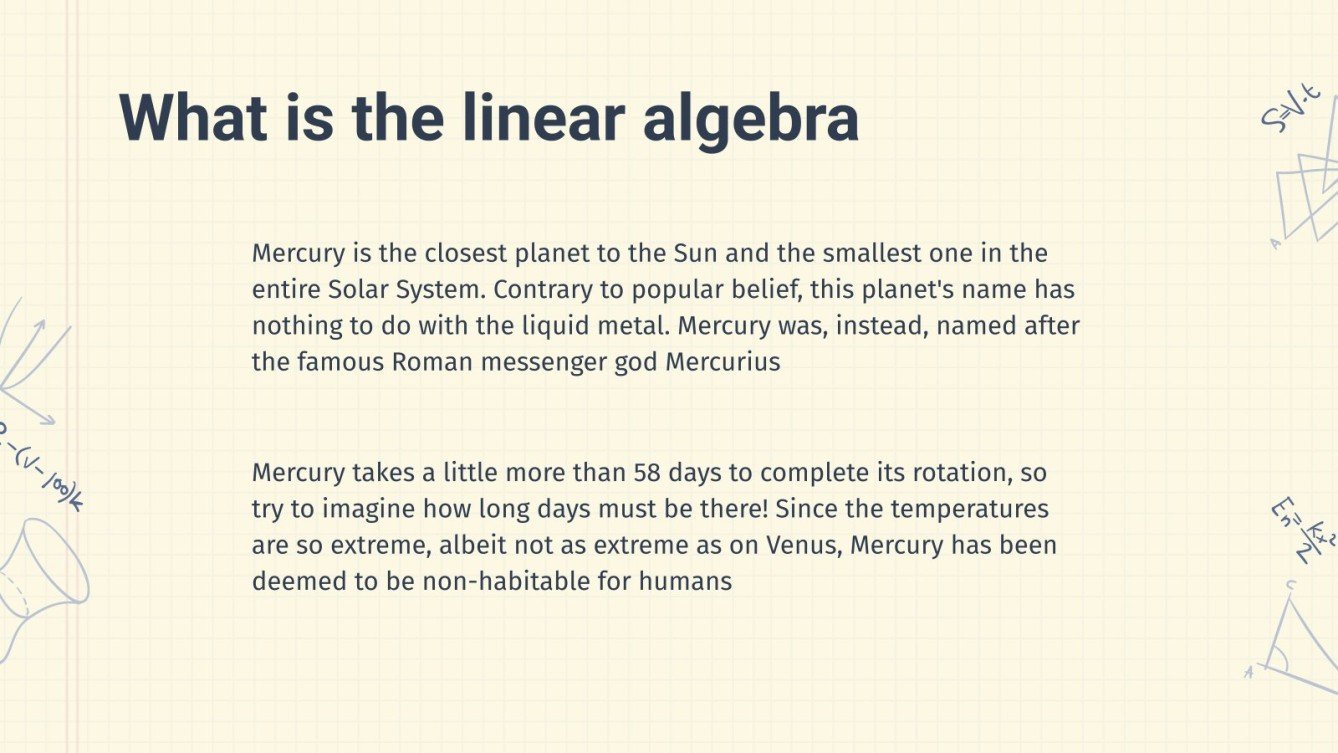 Linear Algebra Mathematics 12th Grade Google Slides