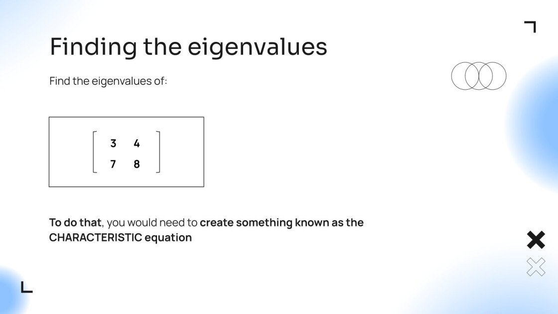How to Find the Eigenvalues of a Matrix | Google Slides
