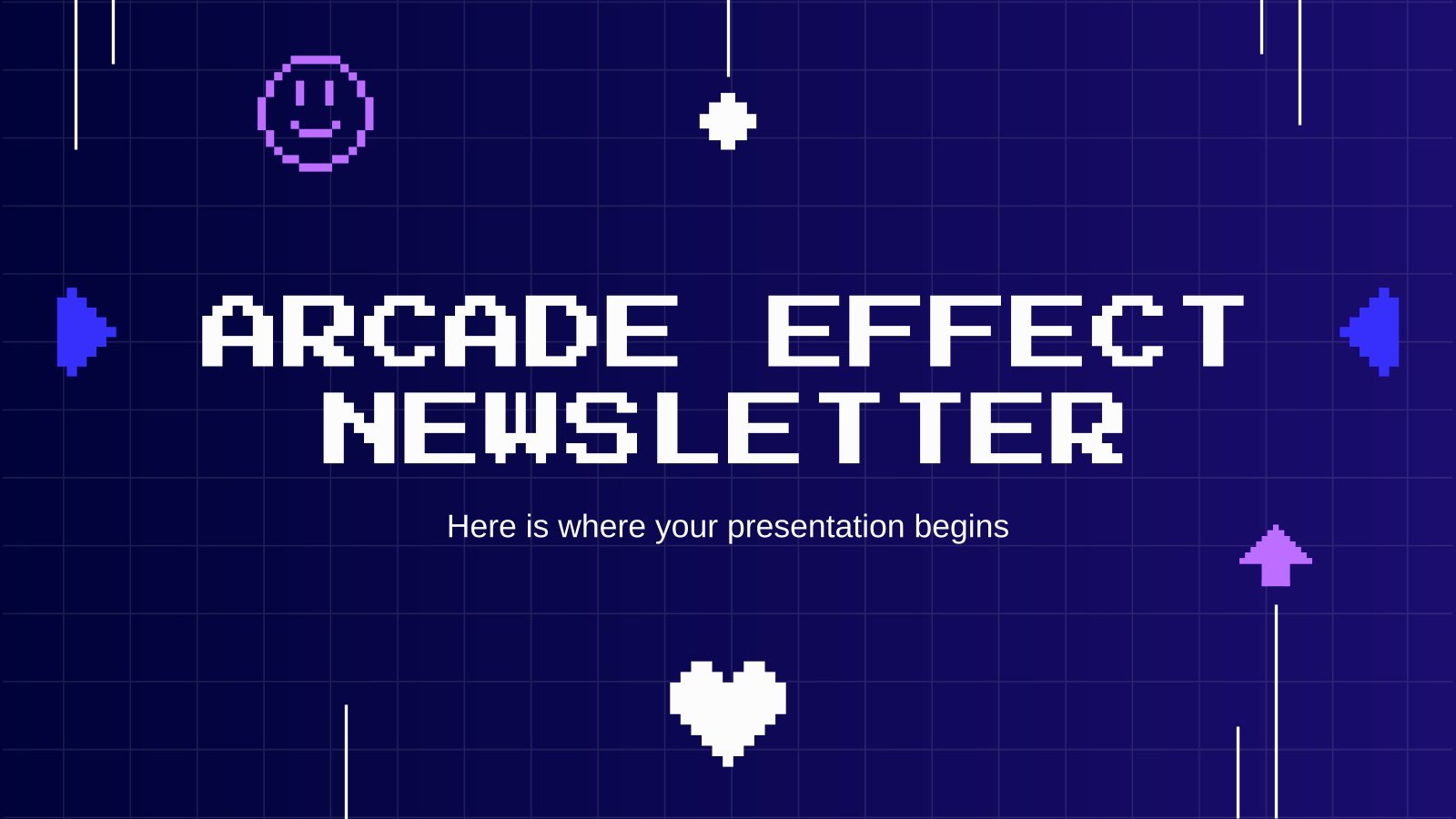 Modelo de apresentação Newsletter com efeito arcade