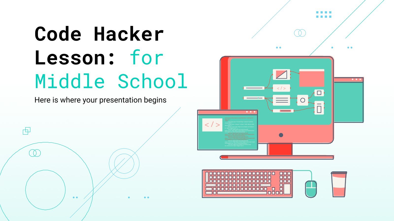 Code Hacker Lesson for Middle School presentation template 