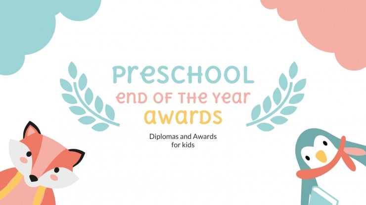 Preschool End of the Year Awards presentation template 