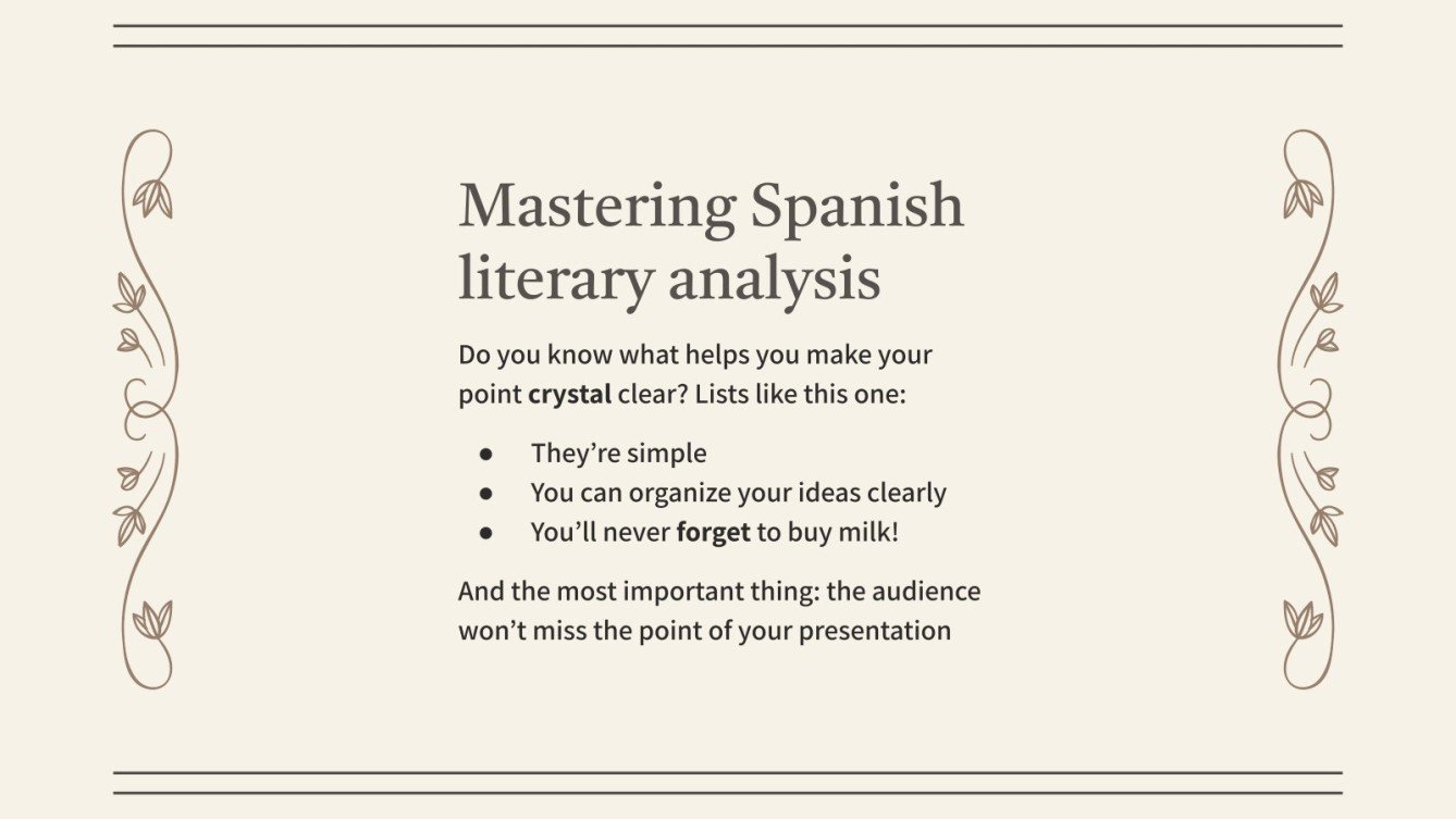 Spanish Literary Analysis Master of Arts in Spanish