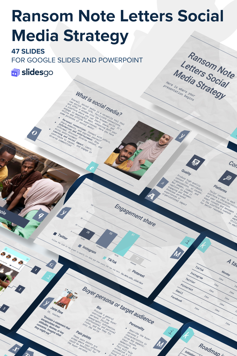 Ransom Note Letters Social Media Strategy | Google Slides