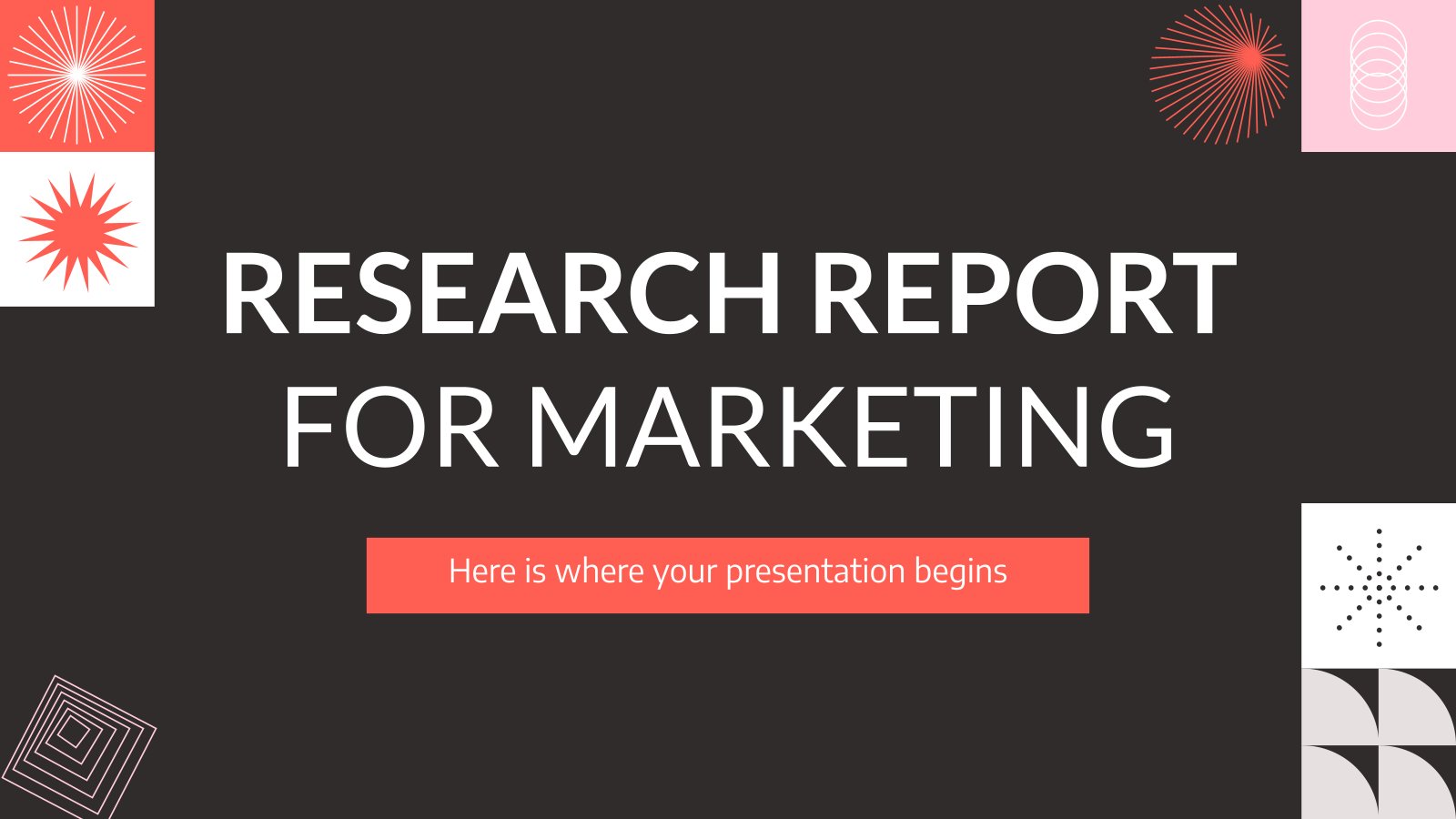 Research Report for Marketing presentation template 