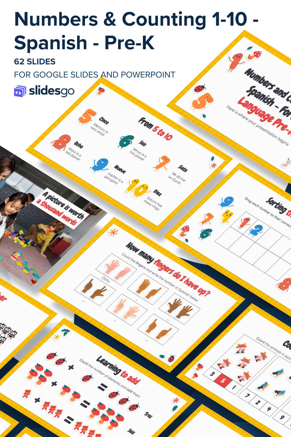 Numbers and Counting 1-10 - Spanish | Google Slides & PPT