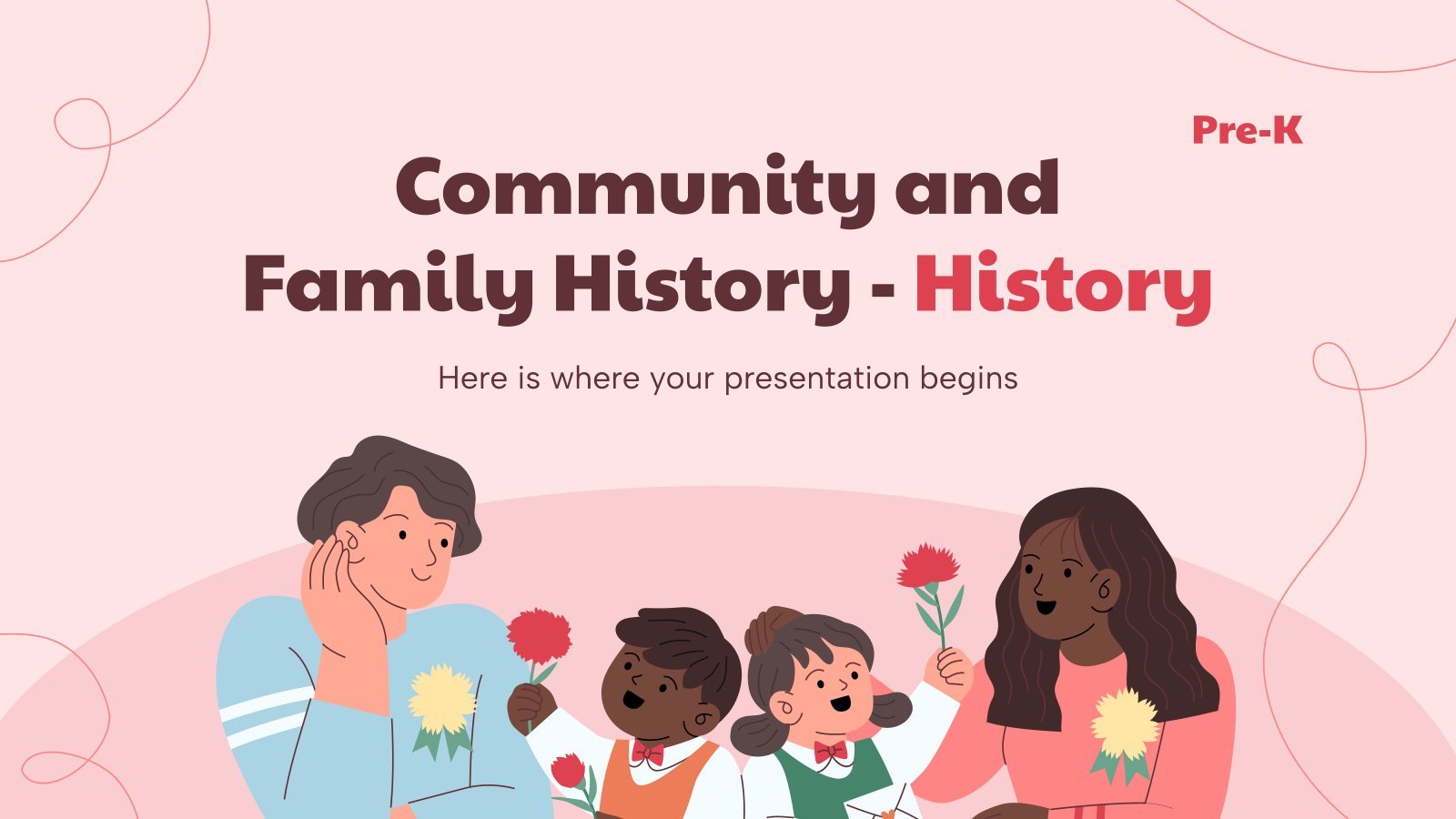 Plantilla de presentación Historial familiar y comunitaria - Historia para preescolar