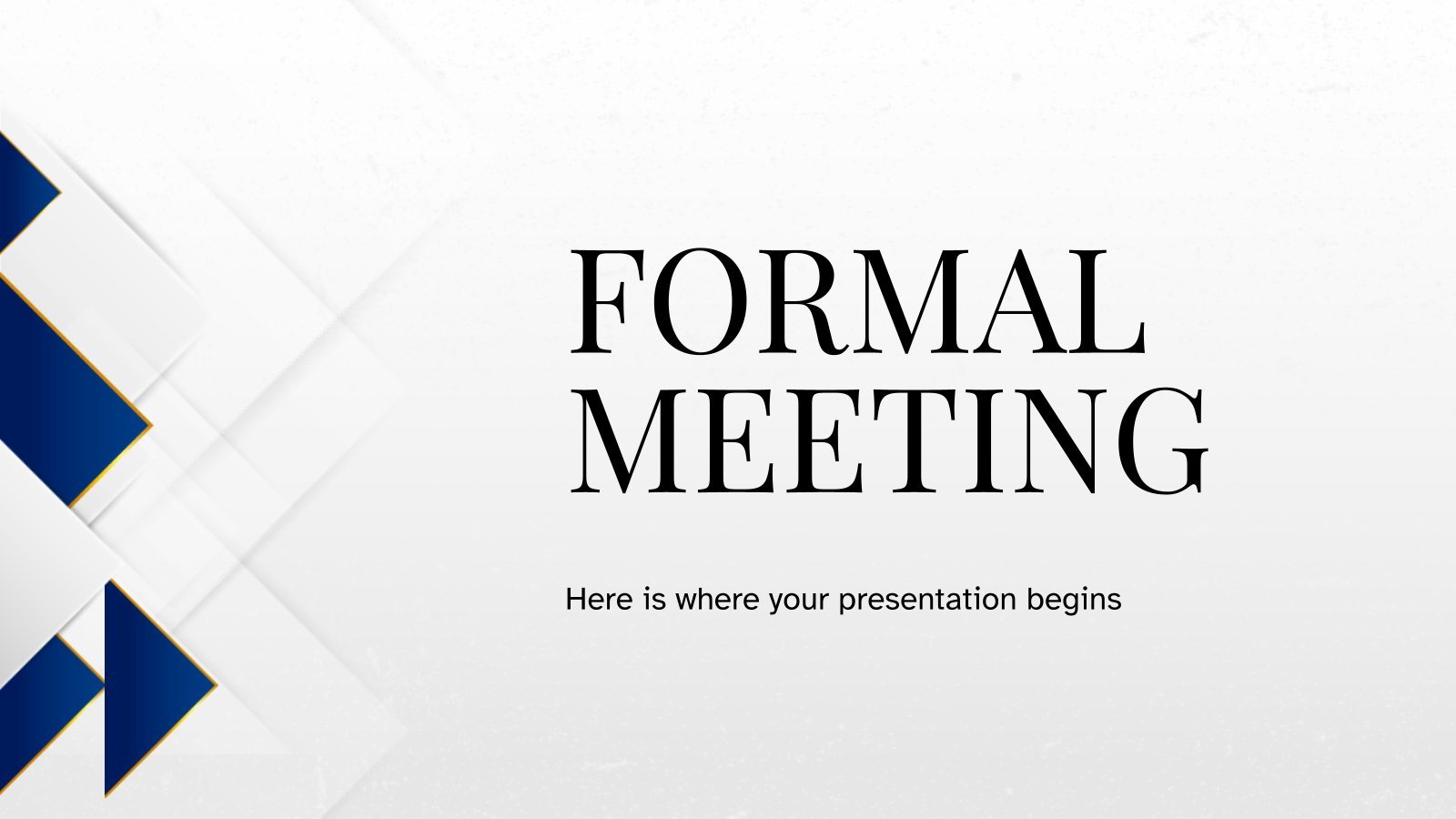 Formal Meeting presentation template 