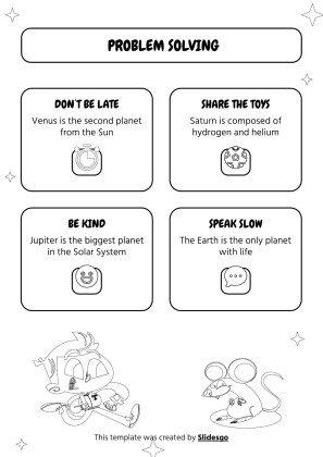 Druckbare Arbeitsblätter zur visuellen Unterstützung des Problemlösens für Pre-K Präsentationsvorlage