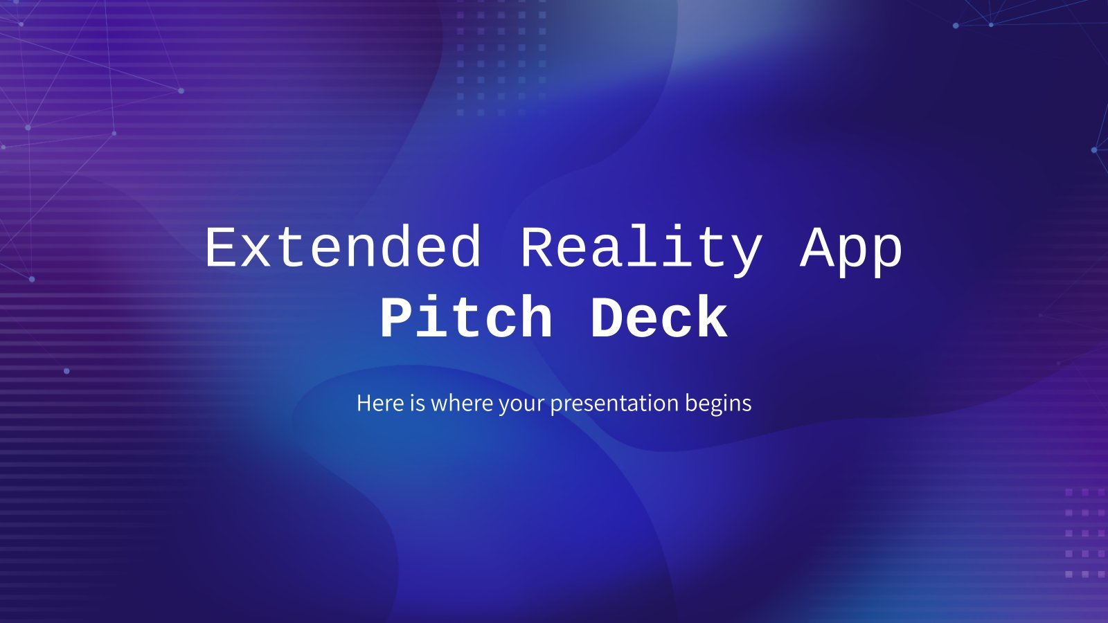 Modelo de apresentação Pitch deck para aplicativo de realidade estendida