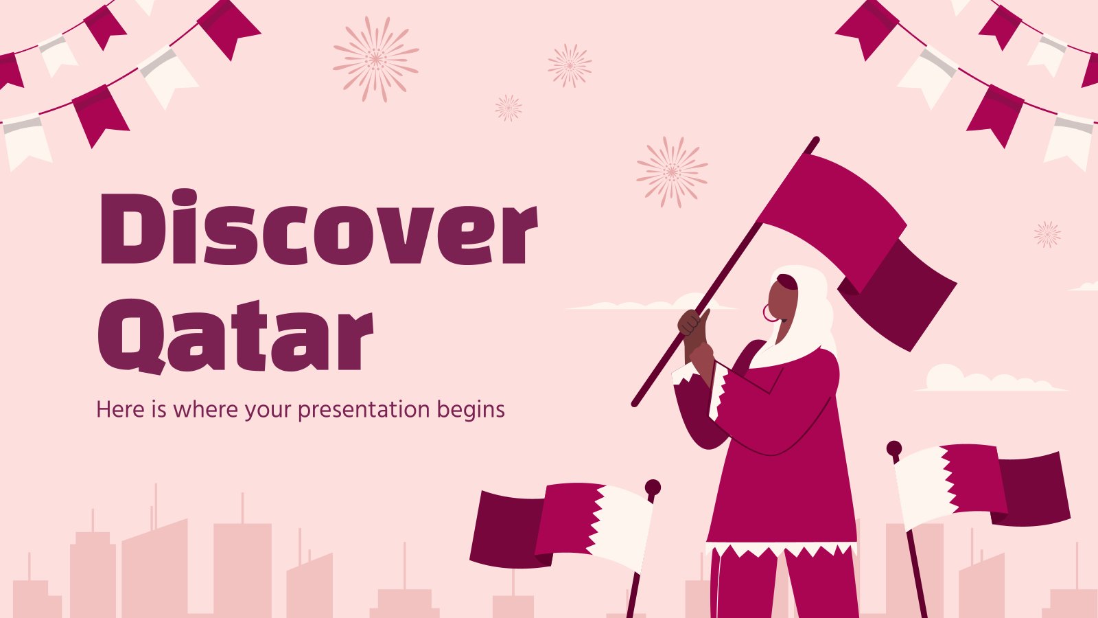 Discover Qatar presentation template 