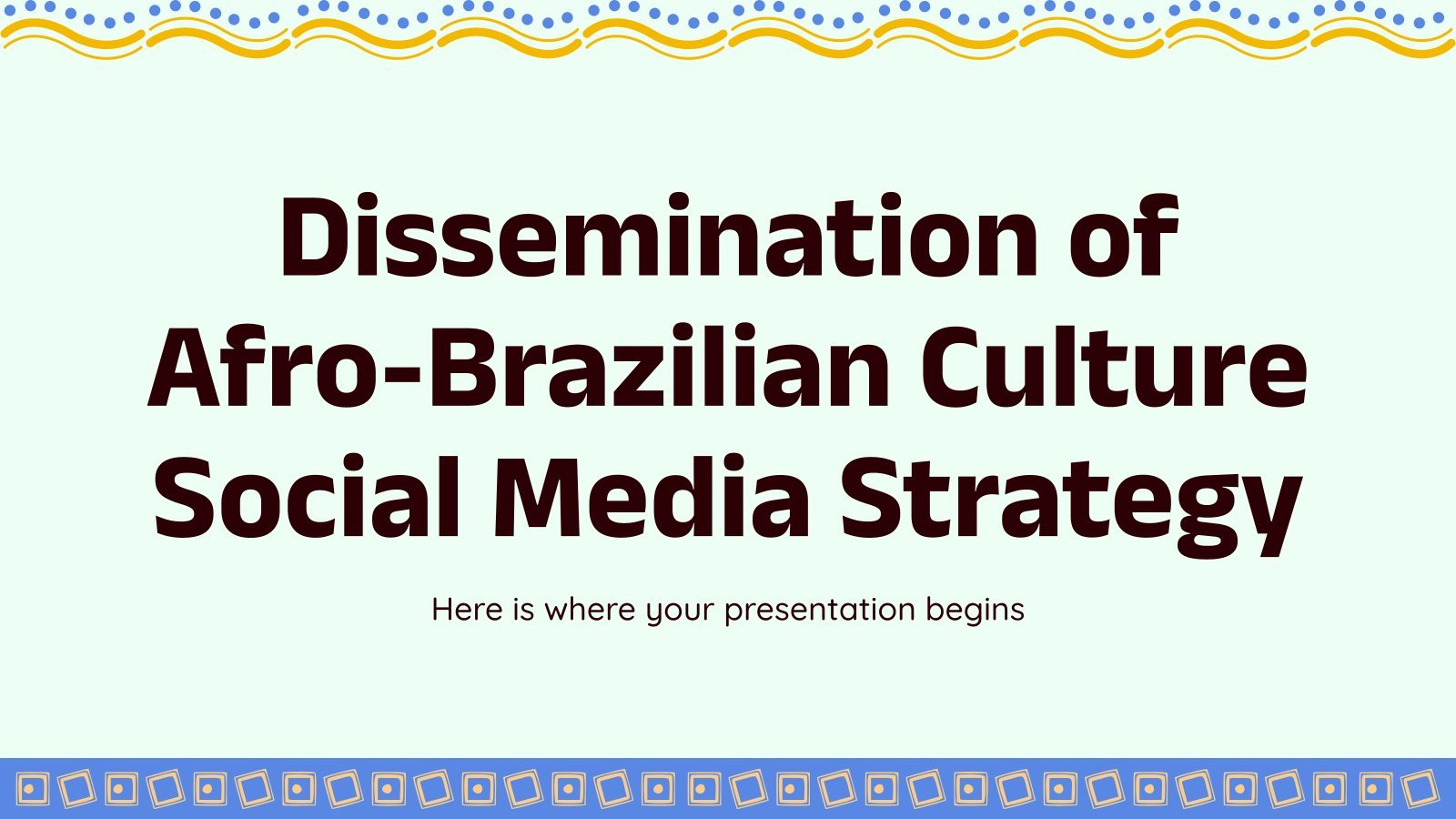 Modelo de apresentação Estratégia de mídias sociais para a disseminação da cultura afro-brasileira