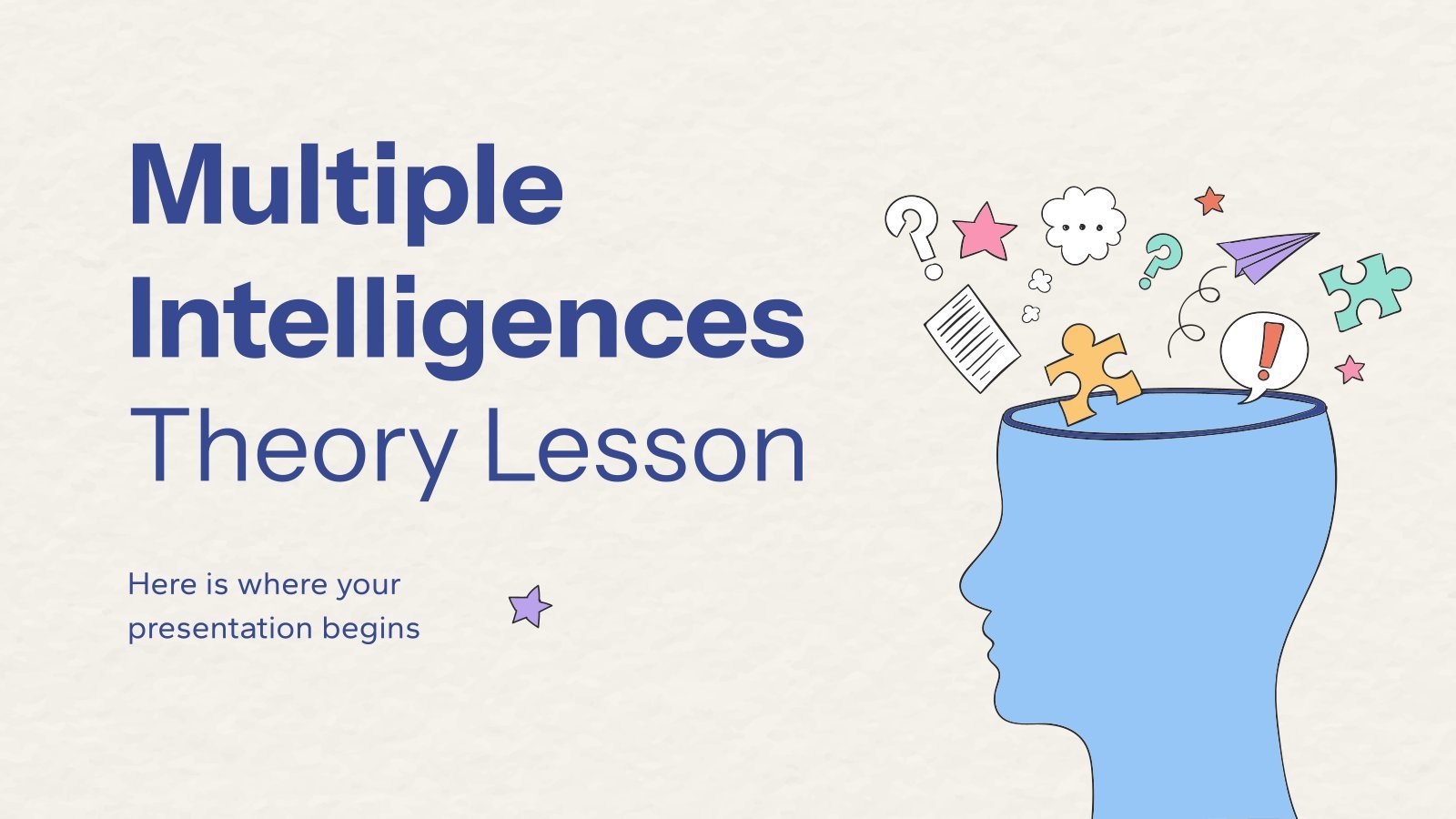 Multiple Intelligences Theory Lesson presentation template 