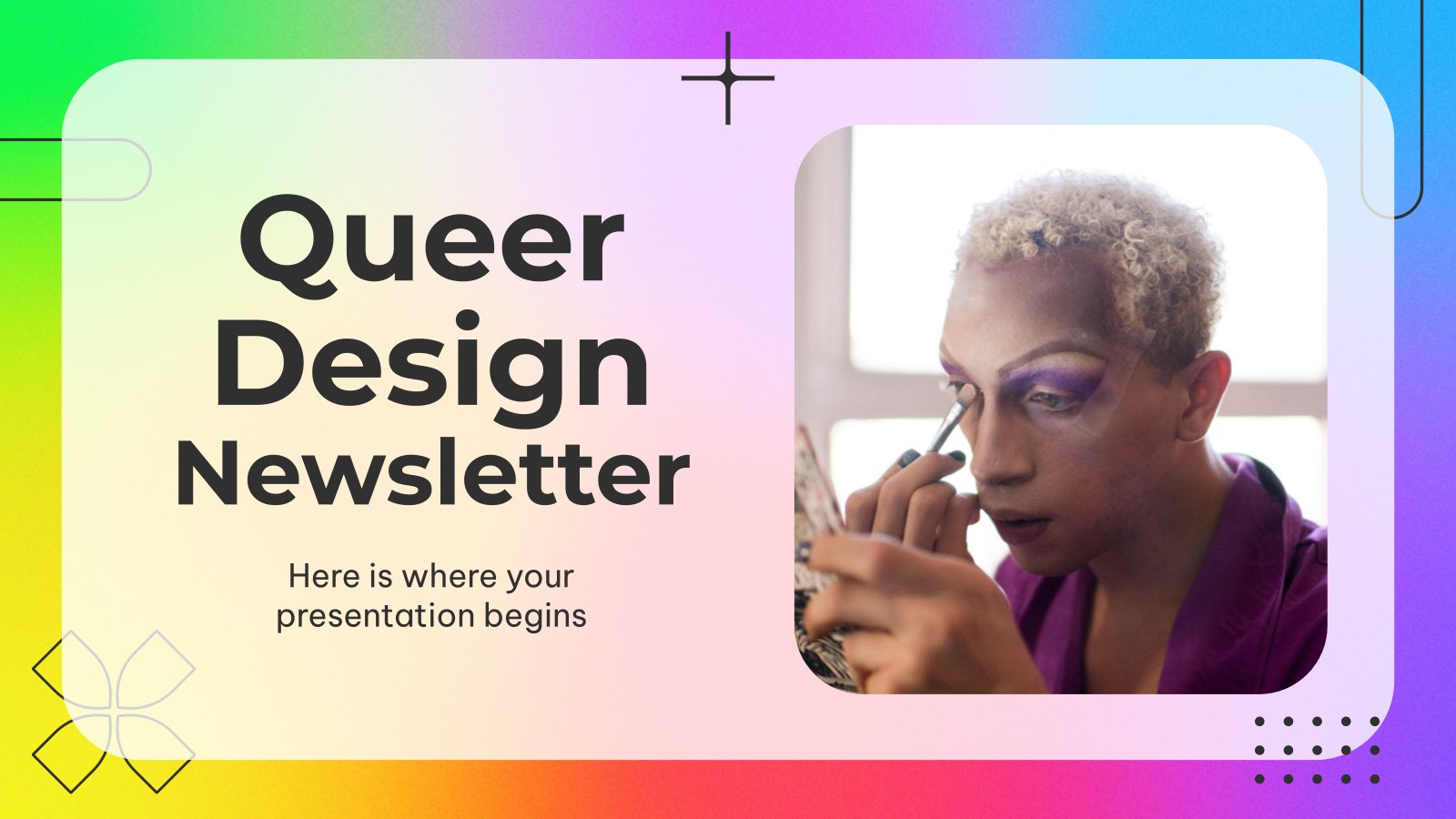 Plantilla de presentación Boletín de diseño queer