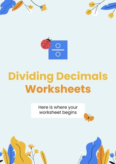 Plantilla de presentación Fichas para división de decimales