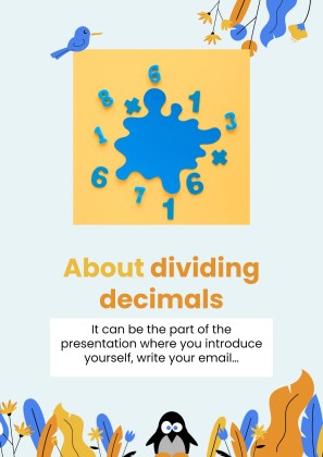 Plantilla de presentación Fichas para división de decimales