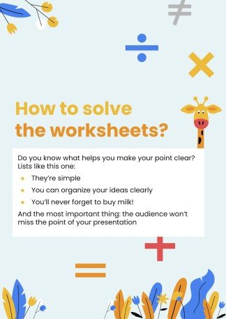 Plantilla de presentación Fichas para división de decimales