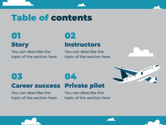 Modelo de apresentação Oficina de treinamento de piloto de jato privado