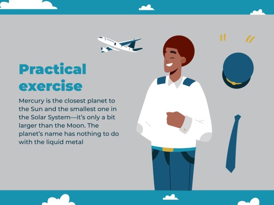 Modelo de apresentação Oficina de treinamento de piloto de jato privado