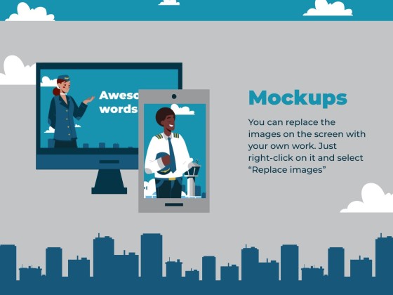 Modelo de apresentação Oficina de treinamento de piloto de jato privado